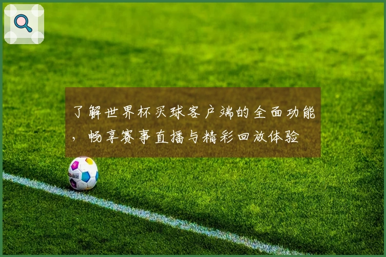 了解世界杯买球客户端的全面功能，畅享赛事直播与精彩回放体验